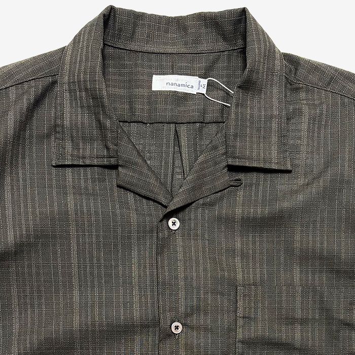 Open Collar Panama S/S Shirt / CH(Charcoal)