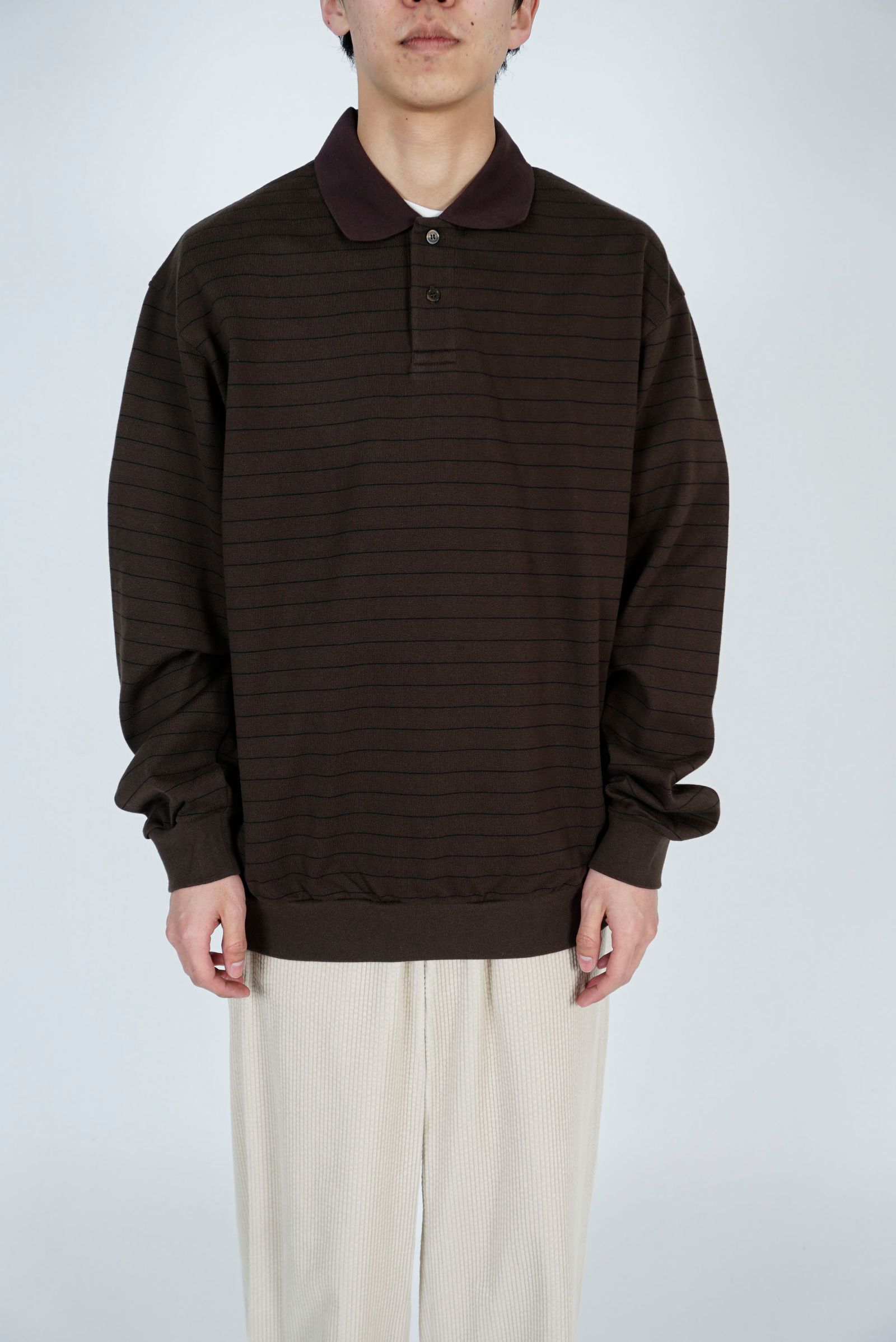 UNIVERSAL PRODUCTS - BORDER L/S POLO | Stripe Online Store
