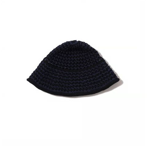 Cotton Croche Knit Hat / BLACK /  クロシェニットハット