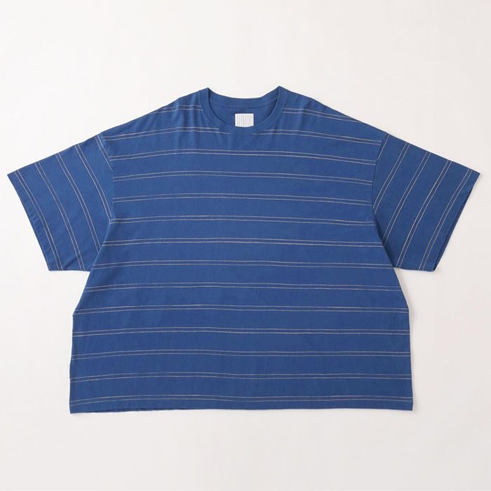 Stripes For Creative - DOUBLE SIDE STRIPE TEE | BLUE/CREAM