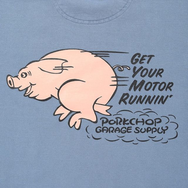 RUNNING LOGO SWEAT / BLUE GRAY / プリントスウェット