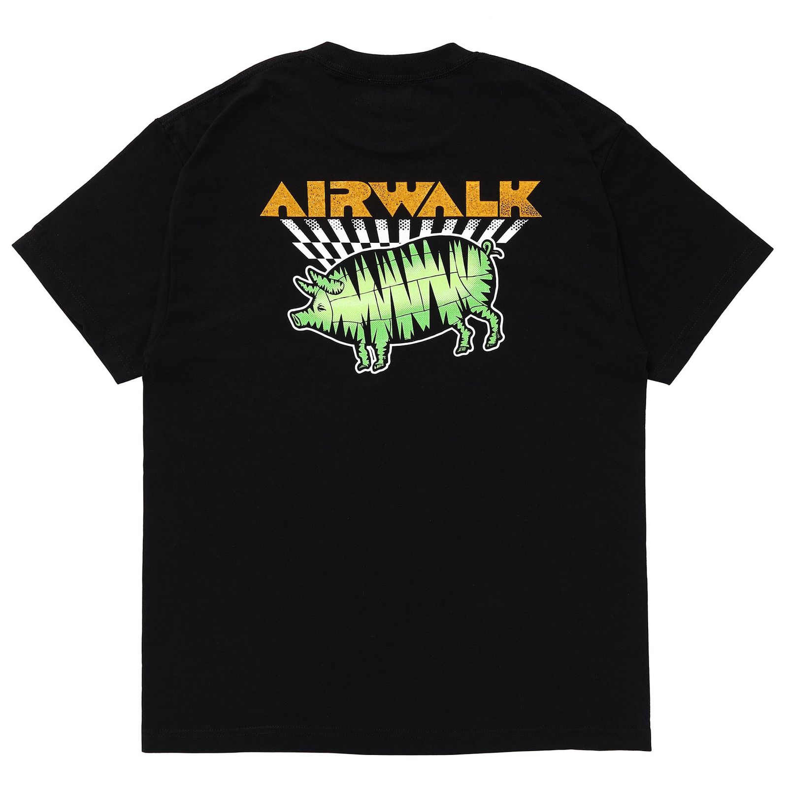 MASSES - × PORKCHOP / T-SHIRT FLYING WHEEL P - Black / T