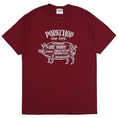 PORK FRONT TEE 25 / BURGUNDY / プリントティー