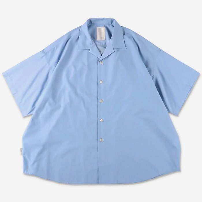 P/C OPEN COLLAR SS SHIRT | SAX