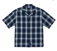 OPEN COLLAR S/S SHIRT / NAVY/OFF WHITE / オープンカラーシャツ / 26MMSH04
