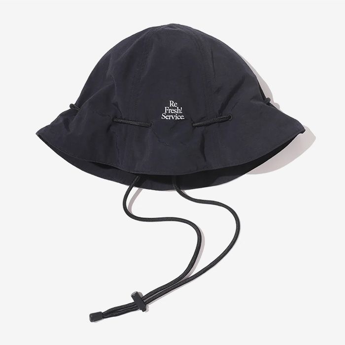 Refresh!Service. / DRAWSTRING POUCH HAT / BLACK