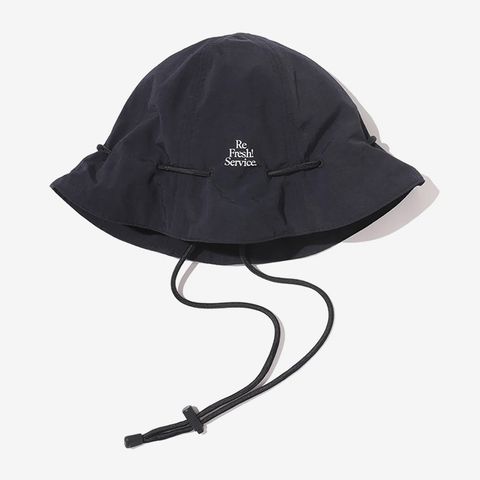 Refresh!Service. / DRAWSTRING POUCH HAT / BLACK