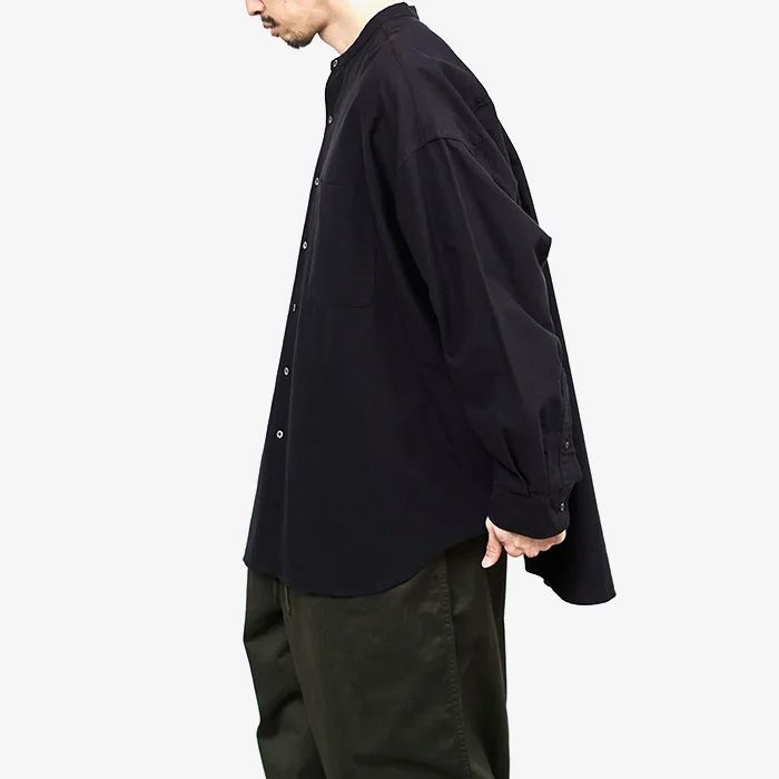 Graphpaper - Oxford Oversized Band Collar Shirt / BLACK | Stripe Online  Store