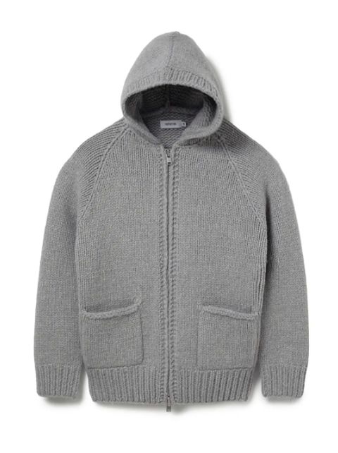 WANDERER HAND-KNIT HOODED SWEATER WOOL YARN / GRAY