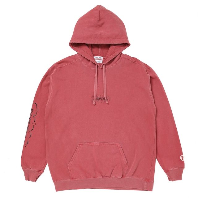 RUNNING LOGO HOODIE / CRIMSON RED / プリントパーカー