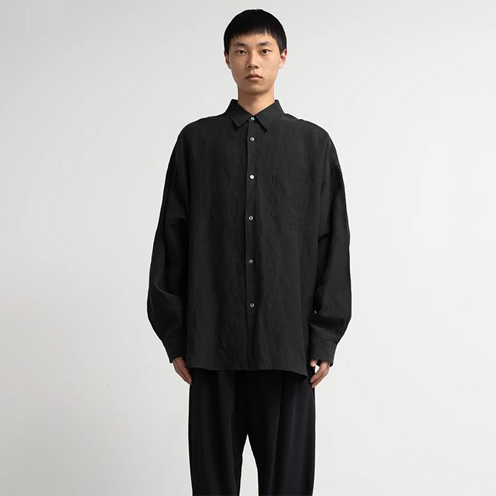 トップス Graphpaper Linen Cupro L/S Oversized 2 Graphpaper (グラフペーパー) Linen Cupro L/S Oversized Band
