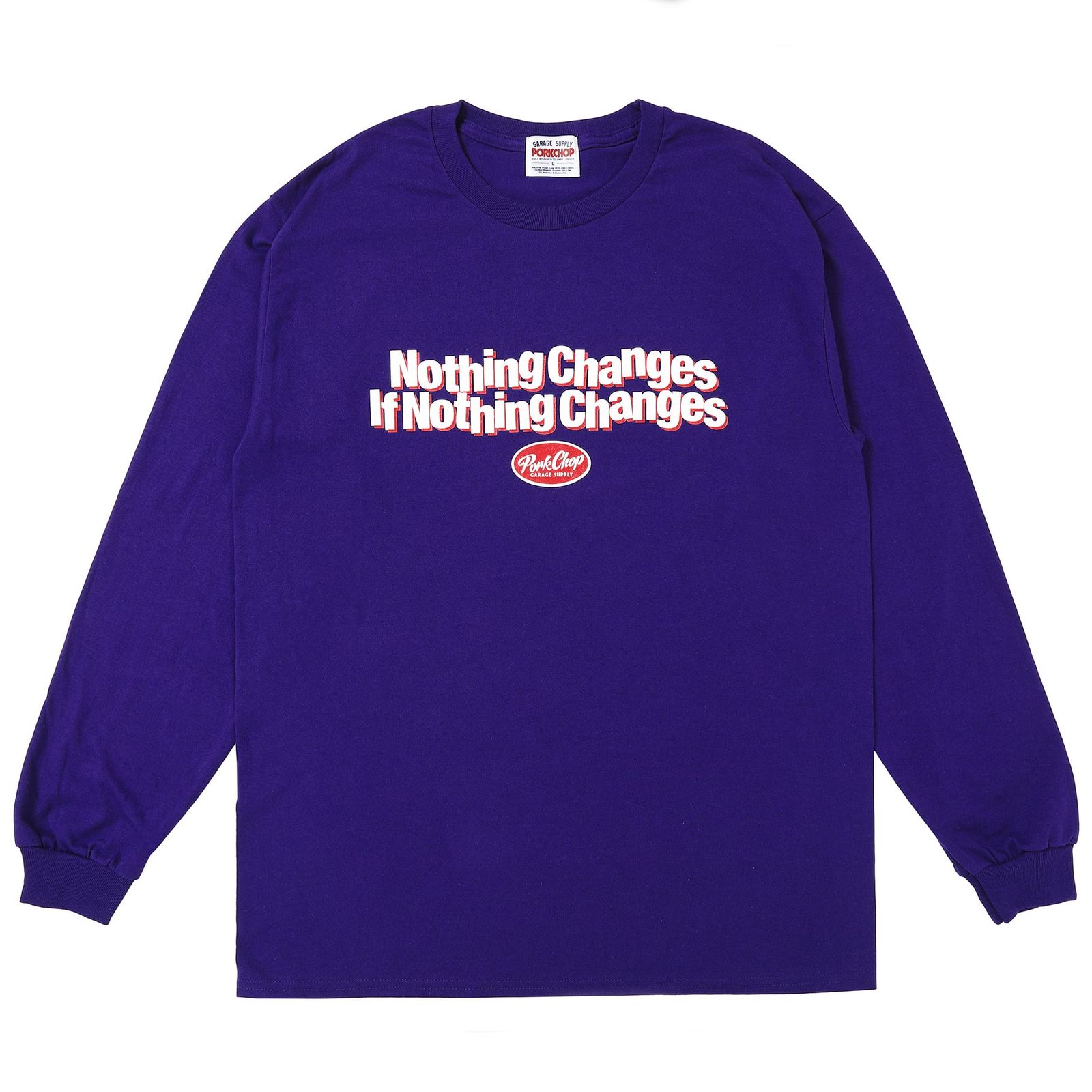 NC OVAL SCRIPT L/S TEE / PURPLE / プリントロンティー