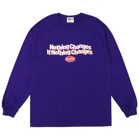 NC OVAL SCRIPT L/S TEE / PURPLE / プリントロンティー