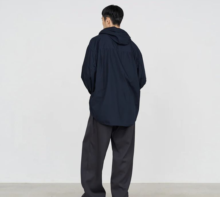 Graphpaper - Garment Dyed Suvin Typewriter Oversized Hooded Shirt