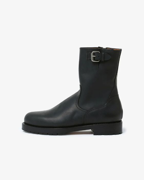 WORKER ZIP UP BOOTS COW LEATHER / BLACK