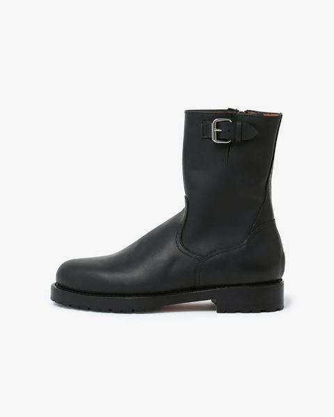 WORKER ZIP UP BOOTS COW LEATHER / BLACK