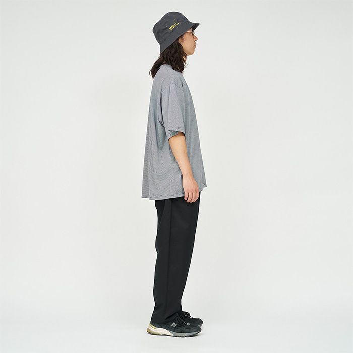 MICRO BORDER S/S TEE / WHITE × NAVY