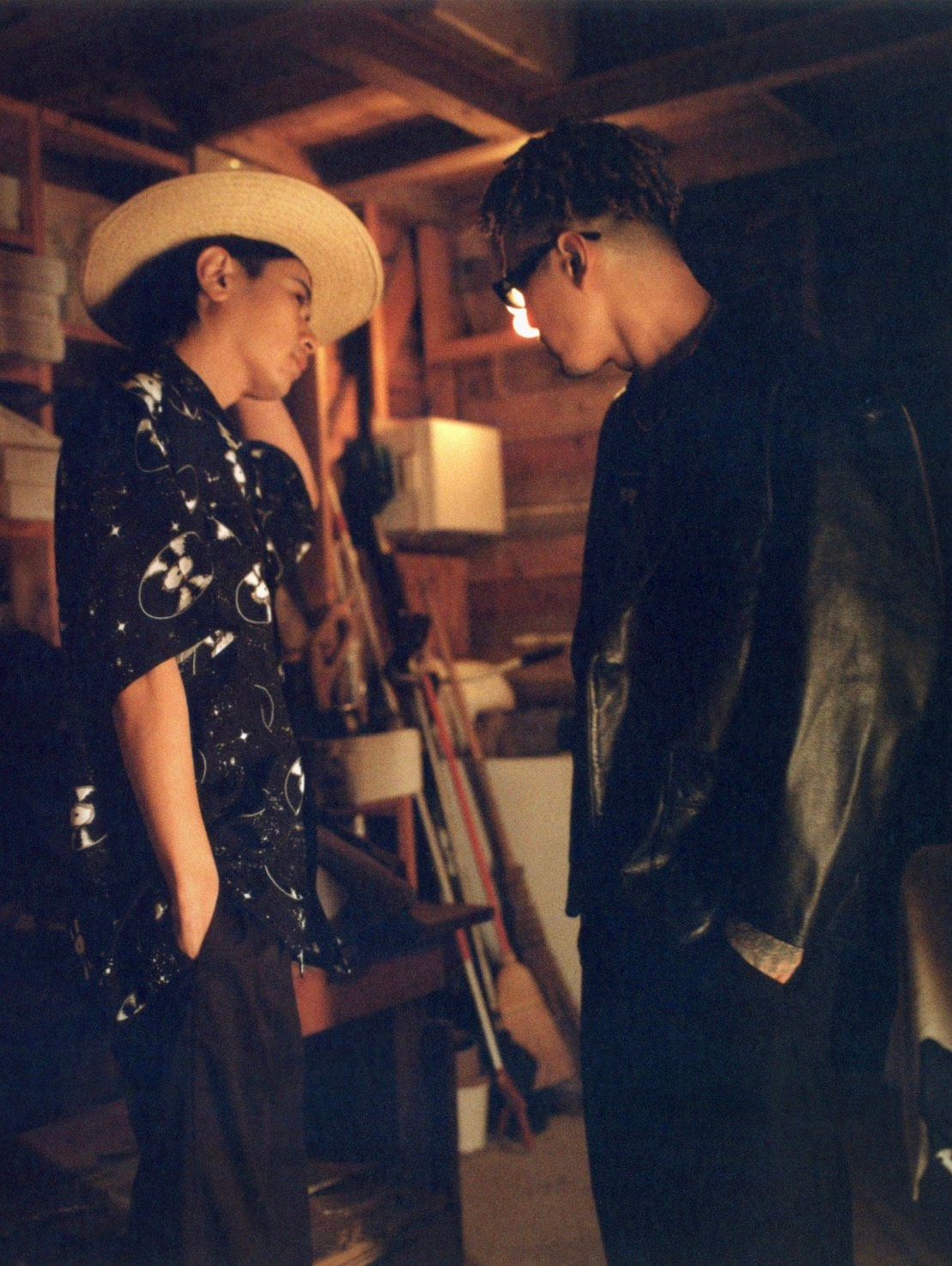 SPACE VINYL RECORD HAWAIIAN SHIRT / BLACK / ハワイアンシャツ