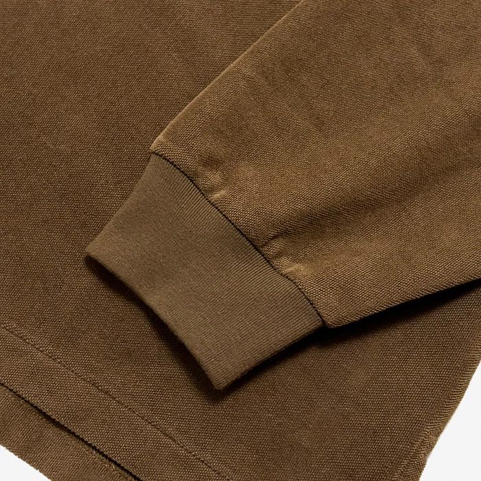 Pique Velour Jersey L/S Polo / Brown