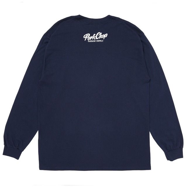 SLOGAN L/S TEE / NAVY / プリントロンティー