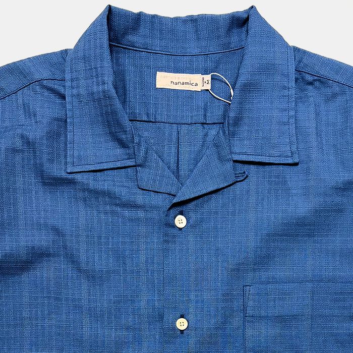 Open Collar Panama S/S Shirt / SX(Sax)