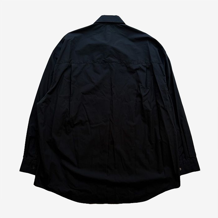 Broad L/S Oversized Regular Collar Shirt / Black