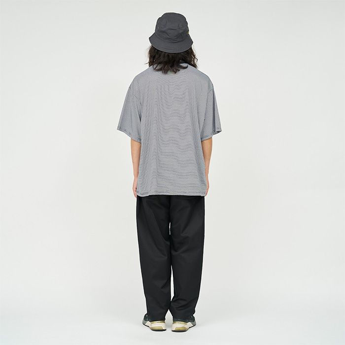 MICRO BORDER S/S TEE / WHITE × NAVY