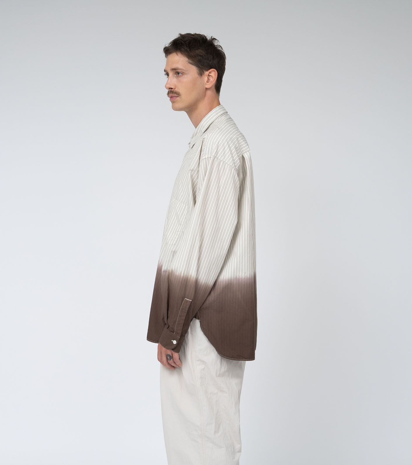 nanamica - Regular Collar Wind Shirt / BE(Beige) | Stripe