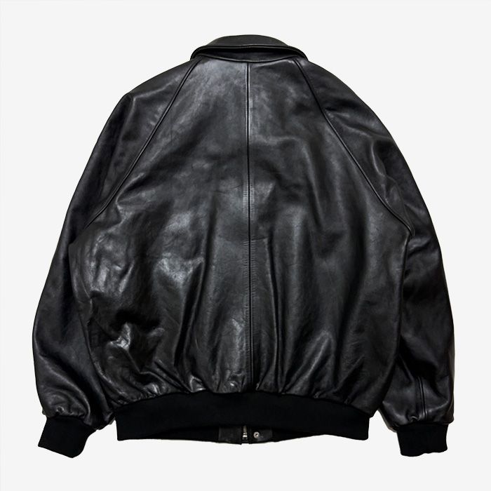 Cow Leather Raglan Blouson / Black