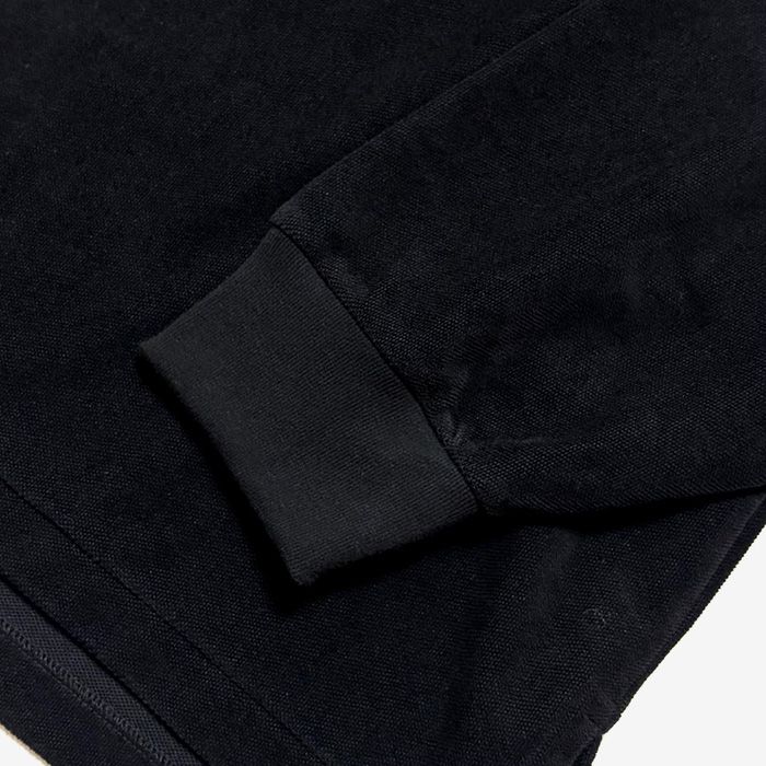 Pique Velour Jersey L/S Polo / Black