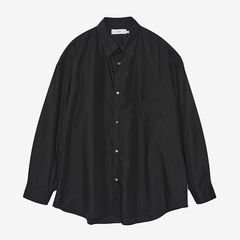 Broad L/S Oversized Regular Collar Shirt / Black