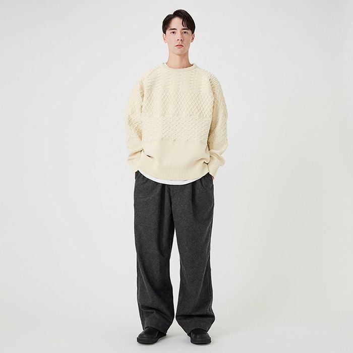 Wool Nylon Melton Pants / CH(Charcoal)