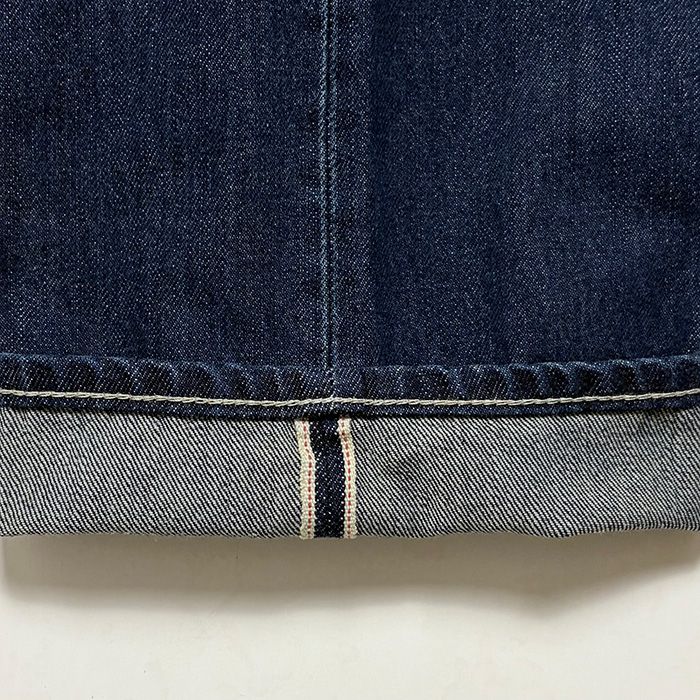 Unisex / Selvage Denim Two Tuck Tapered Pants -DARK FADE- / INDIGO DARK FADE
