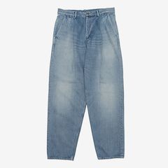Selvage Denim Two Tuck Tapered Pants -LIGHT FADE- / INDIGO LIGHT FADE