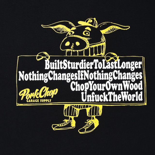 SLOGAN L/S TEE / BLACK / プリントロンティー