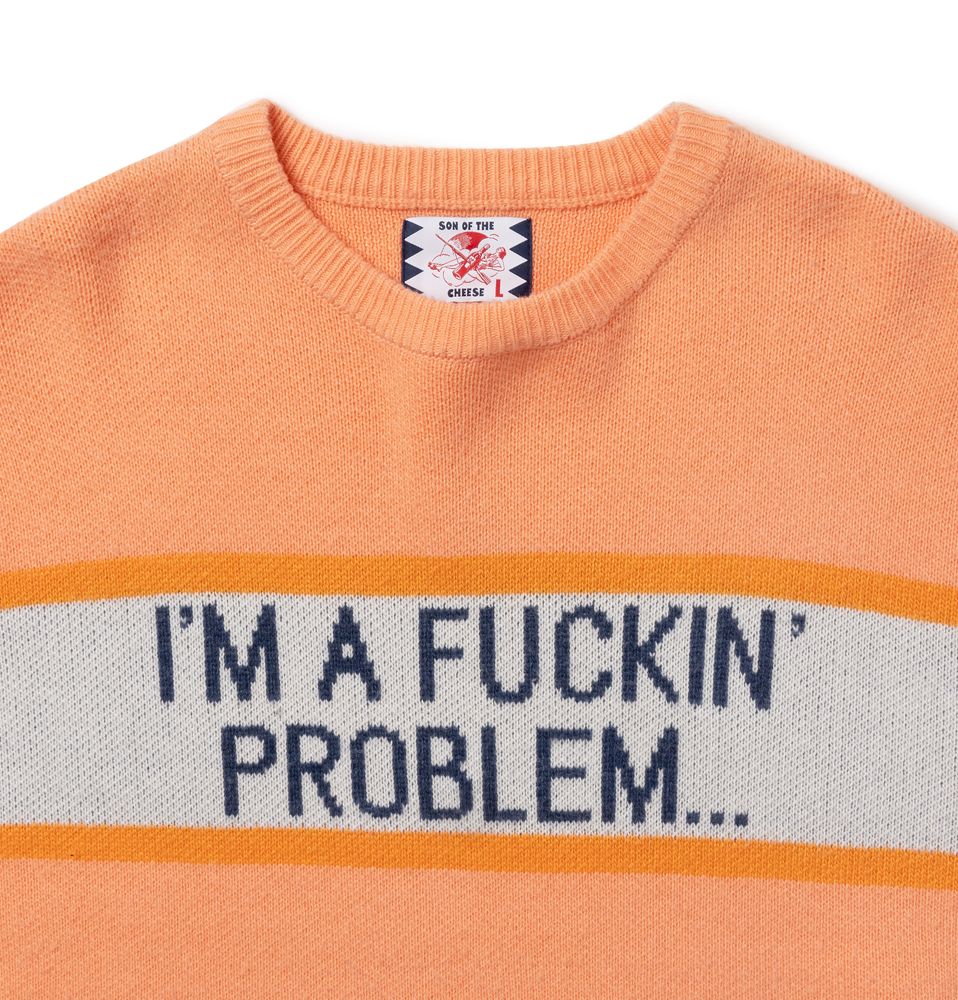 SON OF THE CHEESE - “I'M FUCKING PROBLEM” Crew Knit / PINK