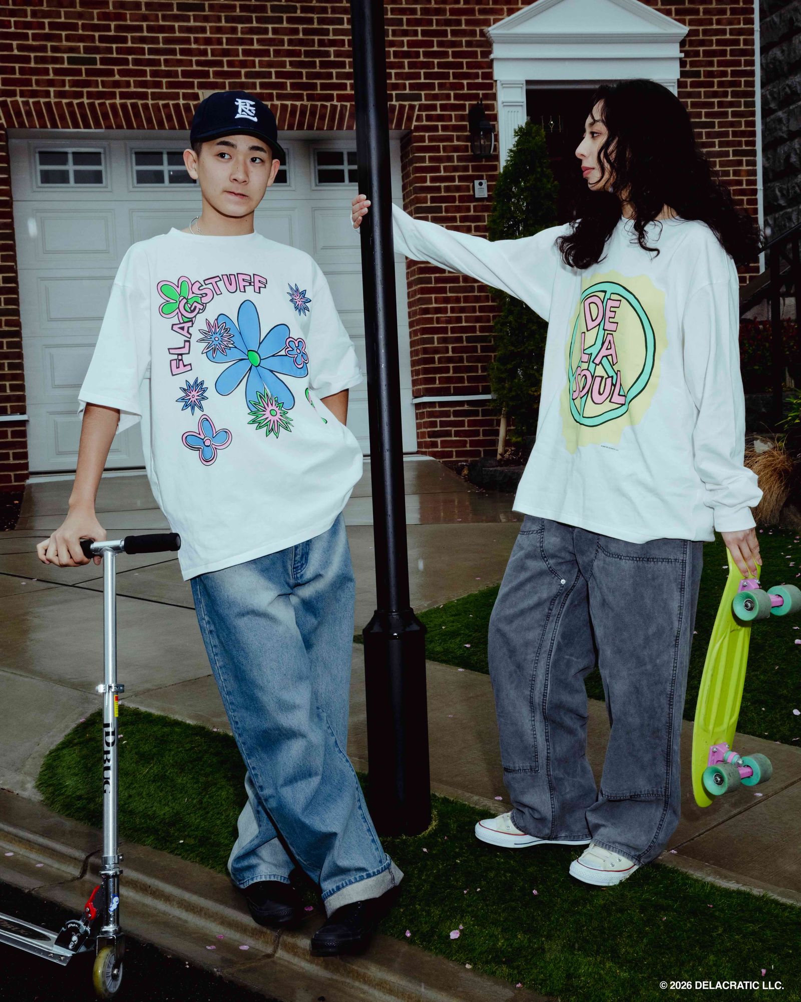 "3FEET HIGH AND RISING." TEE(xDe La Soul) / WHITE / デラソウルコラボティー