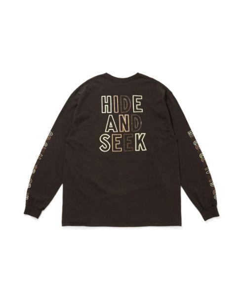 "HideandSeek×Toru Nishiura" Original H&S L/S Tee / BROWN / プリントロングスリーブティー