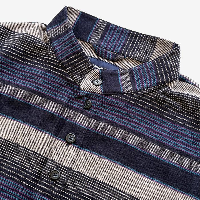 TETTY STRIPE PULLOVER LS SHIRT / NAVY