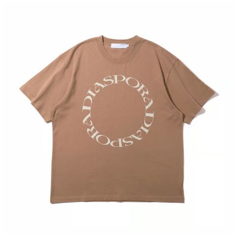 Round Logo Tee / Latte /  シルクスクリーンプリントティー