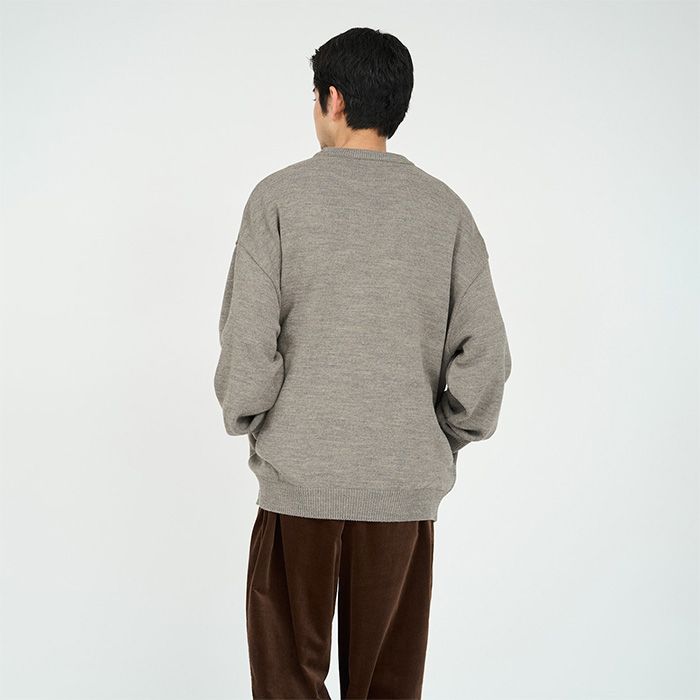 THERMAL JERSEY CREW NECK KNIT / GRAY