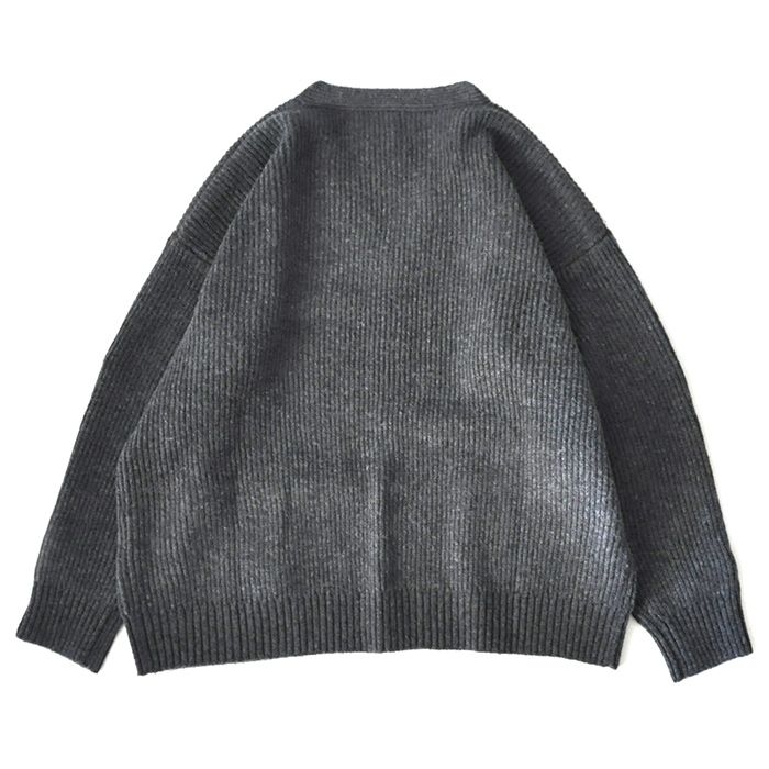 DESCENDANT - NURSE KNIT CARDIGAN / CHARCOAL | Stripe Online Store