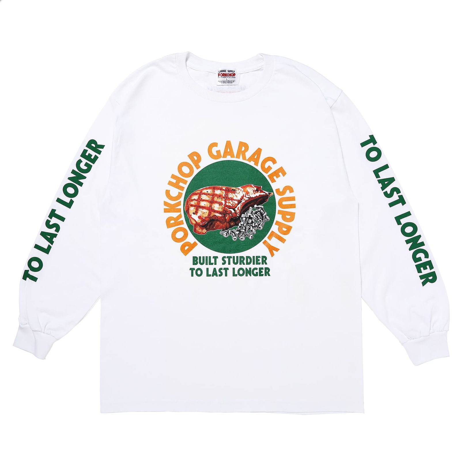 PC & SCREW L/S TEE / WHITE / プリントロンティー
