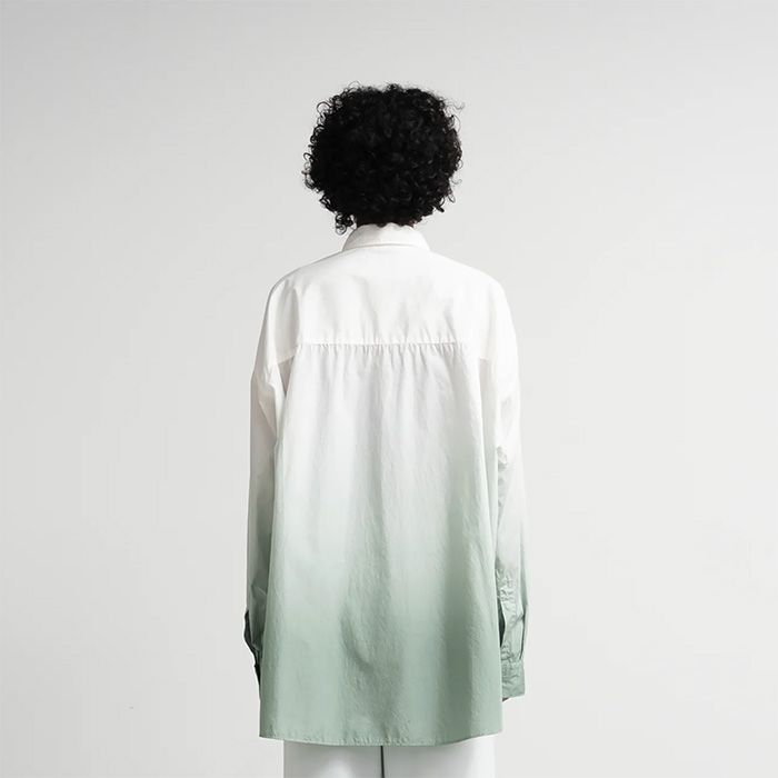 Broad L/S Oversized Regular Collar Shirt / PALE GREEN