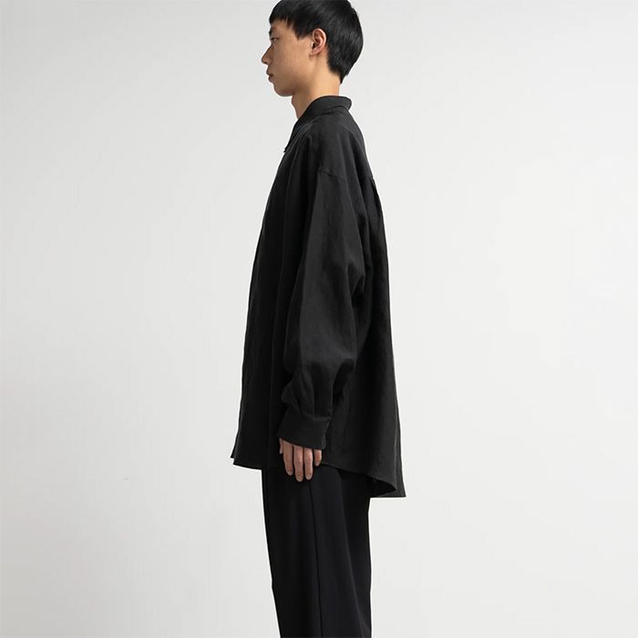 Graphpaper - Linen Cupro L/S Oversized Regular Collar Shirt