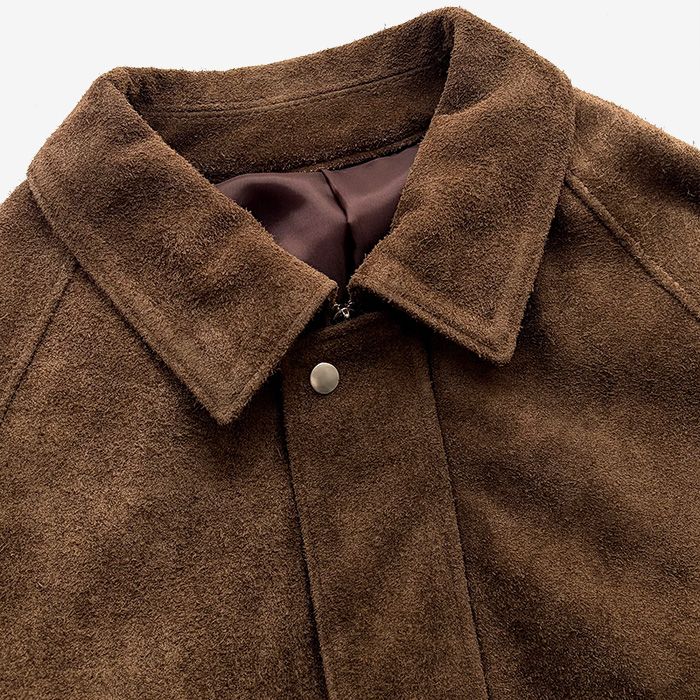 Hairy Suede Raglan Blouson / Brown