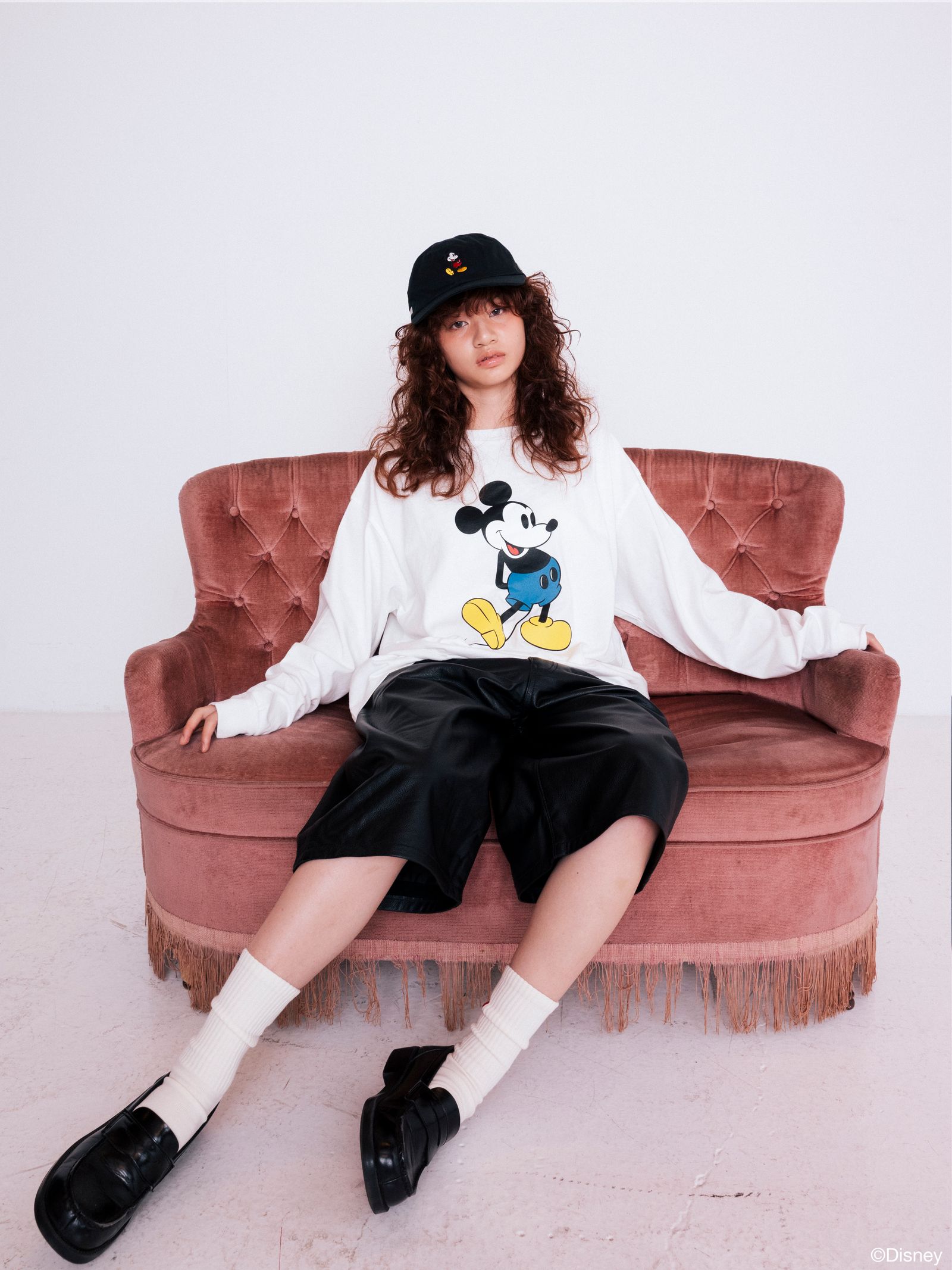 MICKEY L/S T-SHIRT / WHITE / プリント ティーシャツ