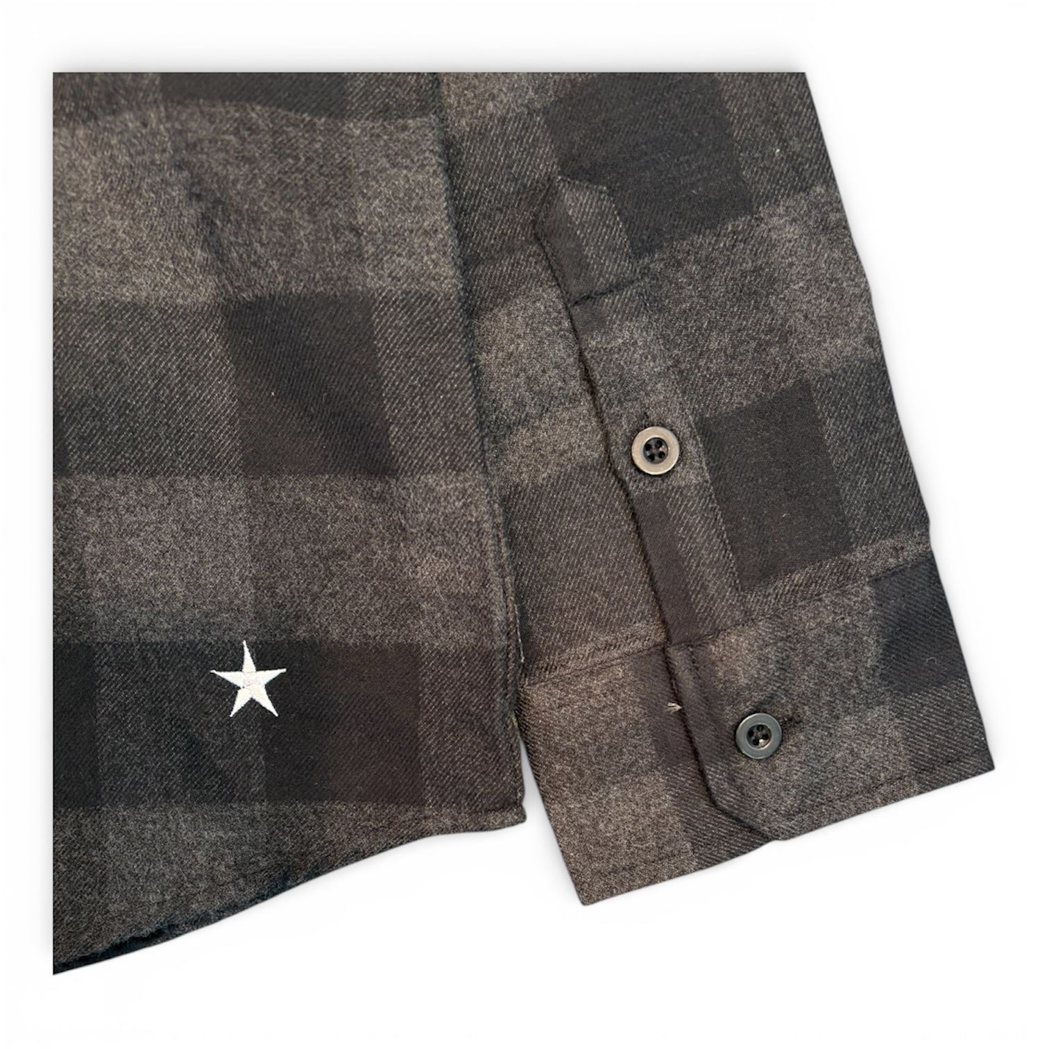 FLANNEL CHECK SHIRT / CHACOAL/BLACK / フランネルシャツ