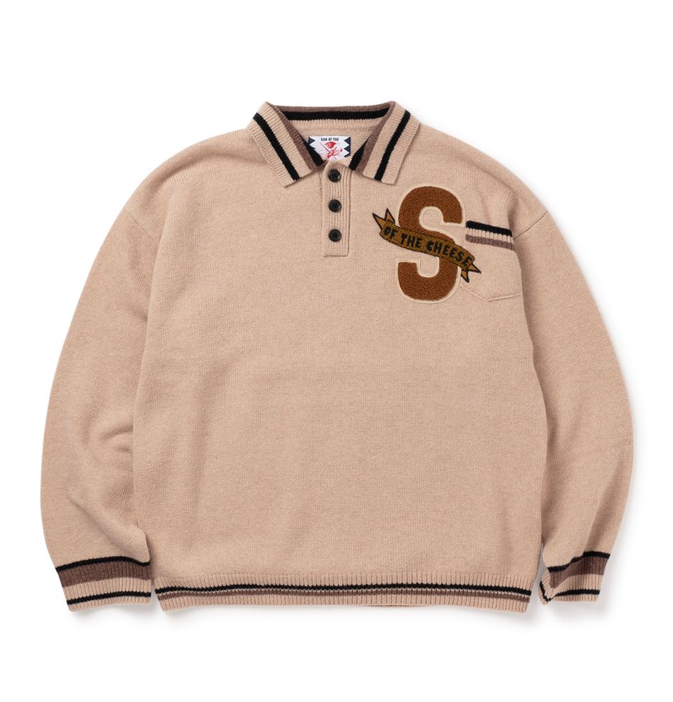 SON OF THE CHEESE - SOTC Patch Knit / BEIGE | Stripe Online Store