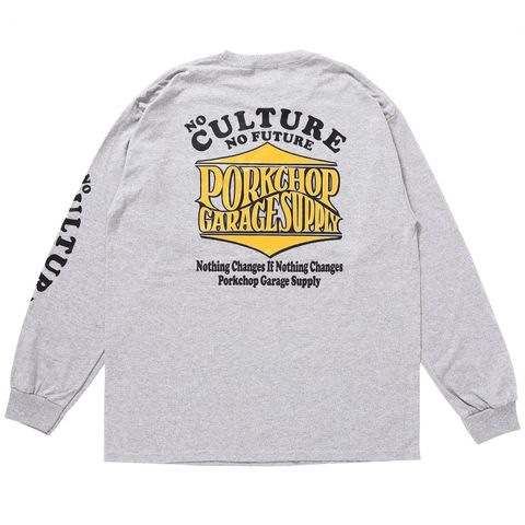 WAVE LOGO L/S TEE / GRAY / プリントロンティー